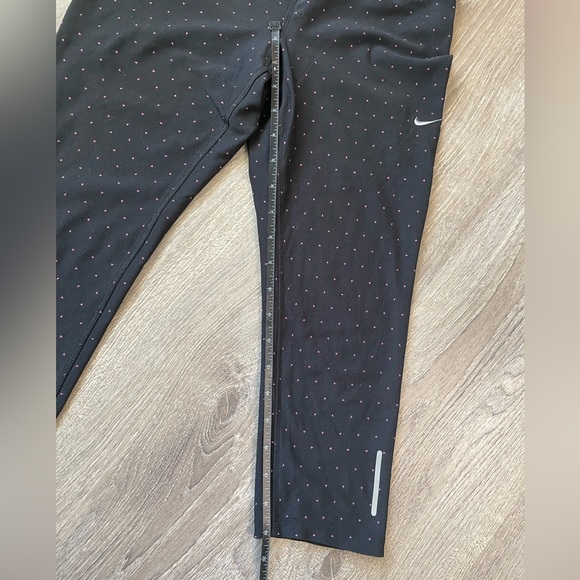 Nike Dri-Fit XS Womens Cropped Skinny Pink Polka-Dot Activewear Leggings - Picture 2 of 6